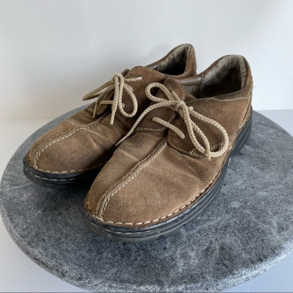 💛 Earth Shoe Leather Brown Closed Toe Outdoorsy Shoes 8